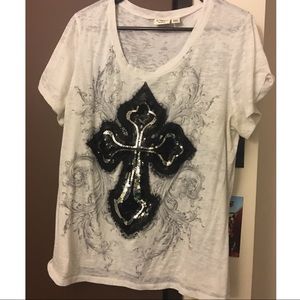 Cato 22/24 Shirt with a sequined cross
